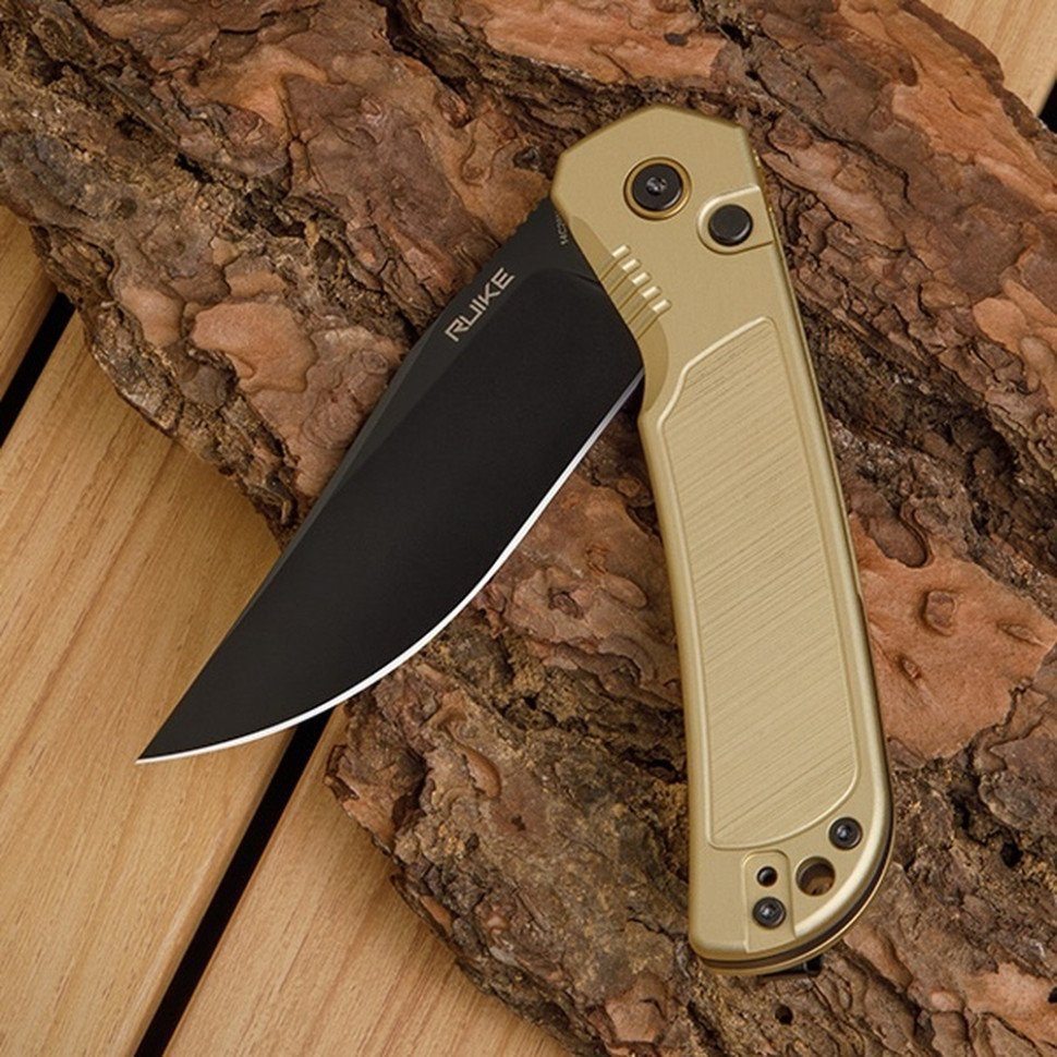 Ніж складаний туристичний Ruike P192-AY, (9.1 см) 14C28N / алюмінієвий сплав 6063, бронзовий 9