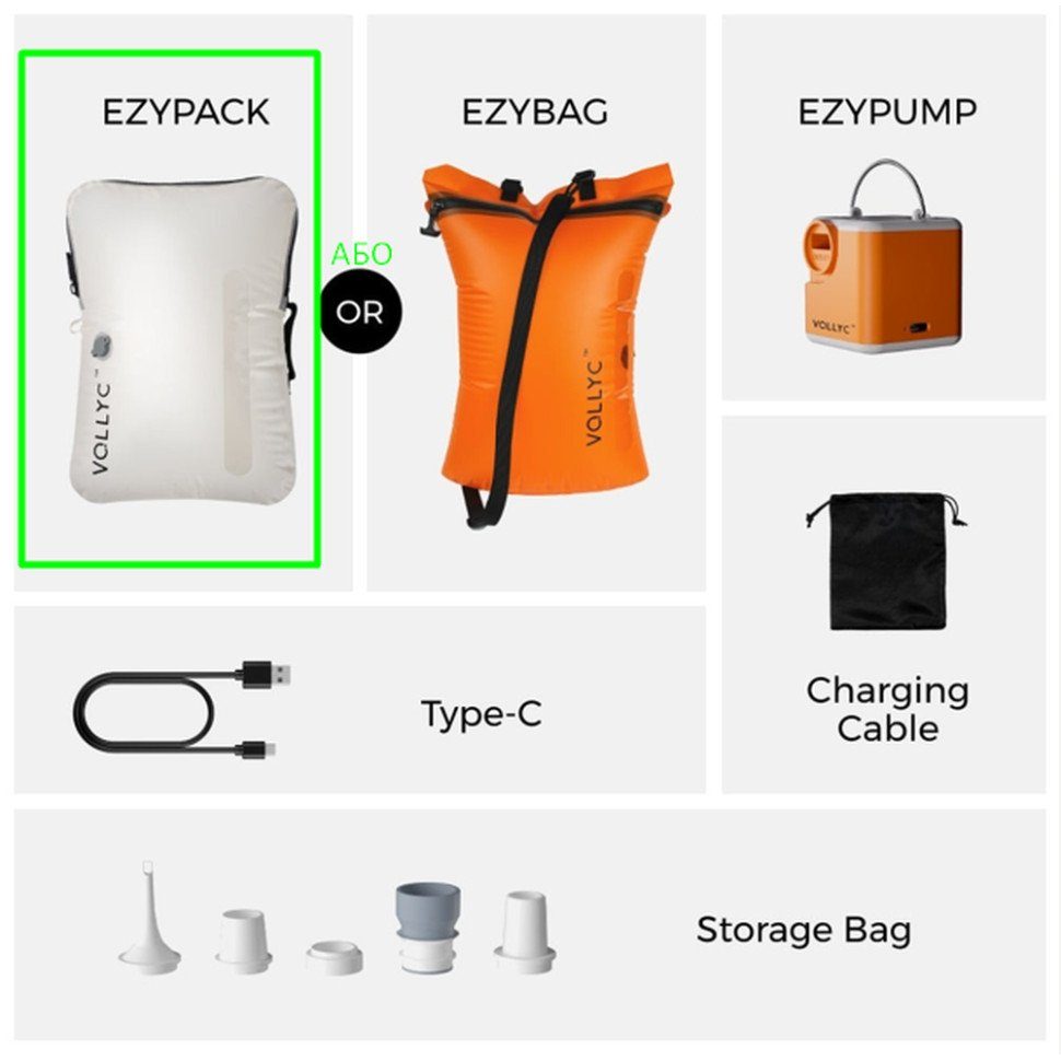 Набір для вакуумного пакування Vollyc by Flextail (EZY PACK+EZY PUMP SET), 1 пакет + насос 2