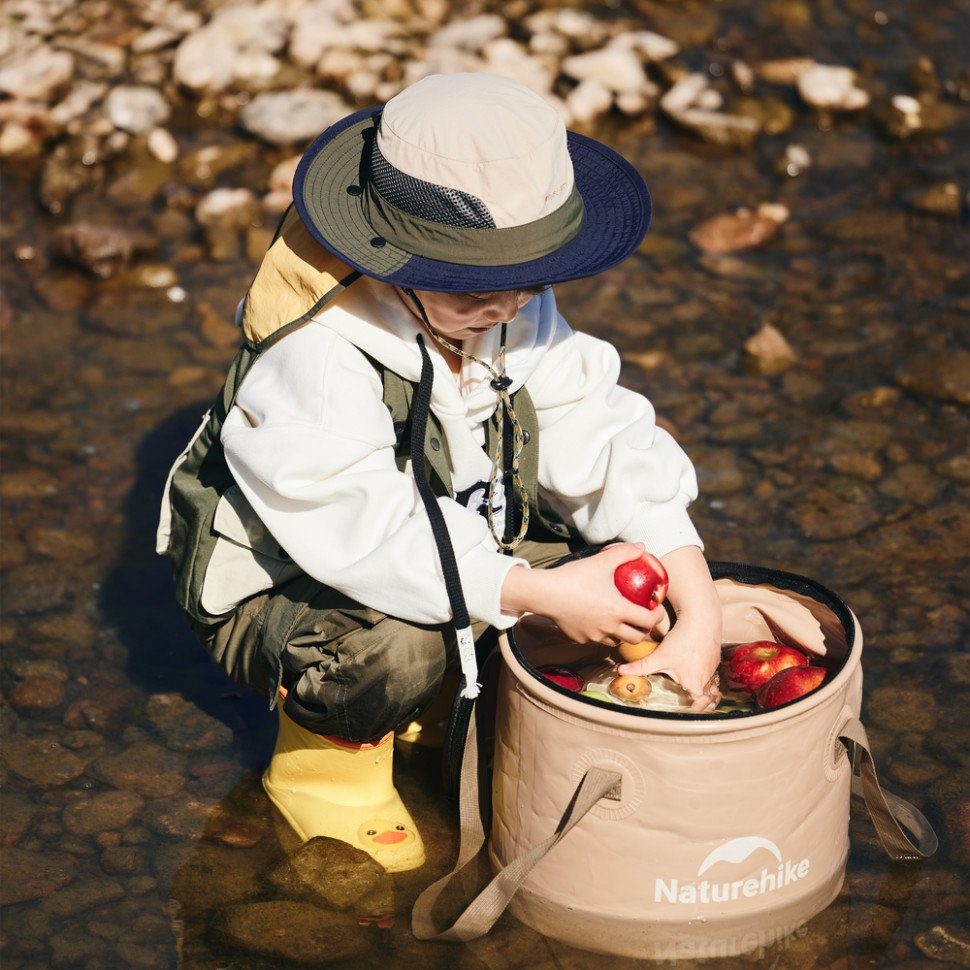 Складане відро для води з ЕВА Naturehike CNK2350CF010, 20 л, бежевий 7