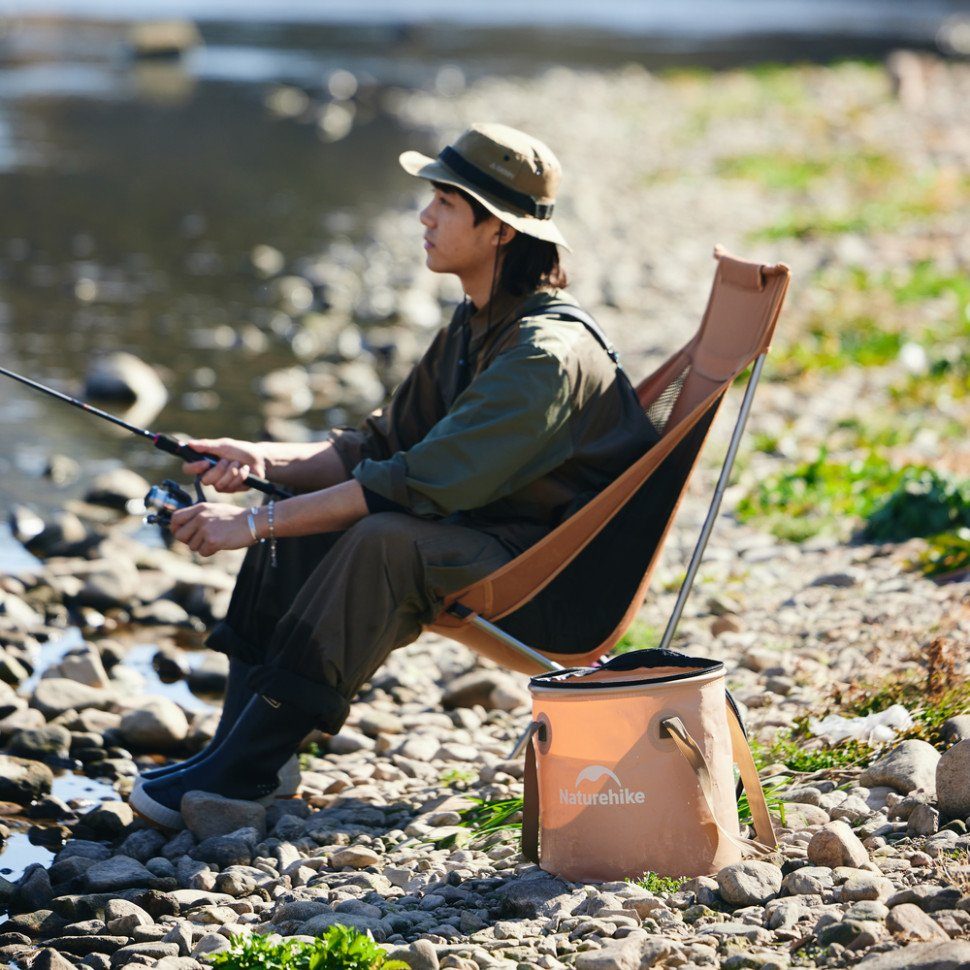Складане відро для води з ЕВА Naturehike CNK2350CF010, 20 л, бежевий 10