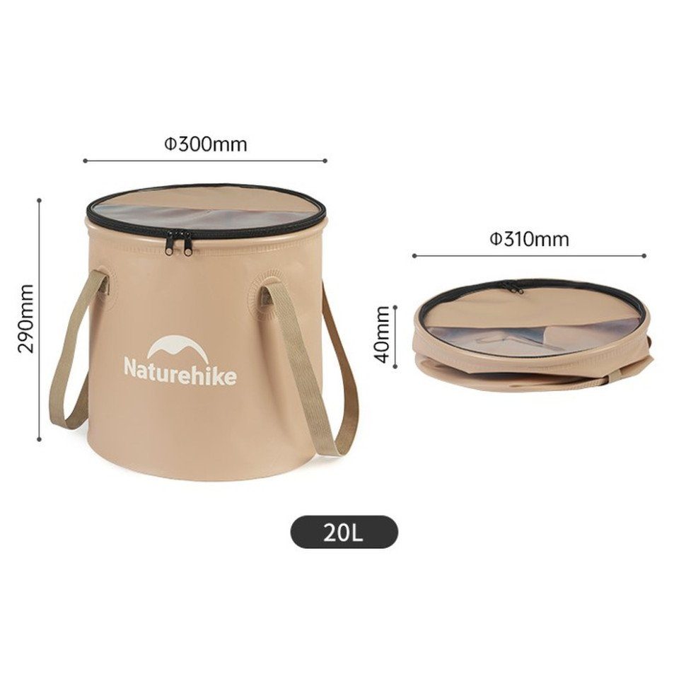 Складане відро для води з ЕВА Naturehike CNK2350CF010, 20 л, бежевий 2