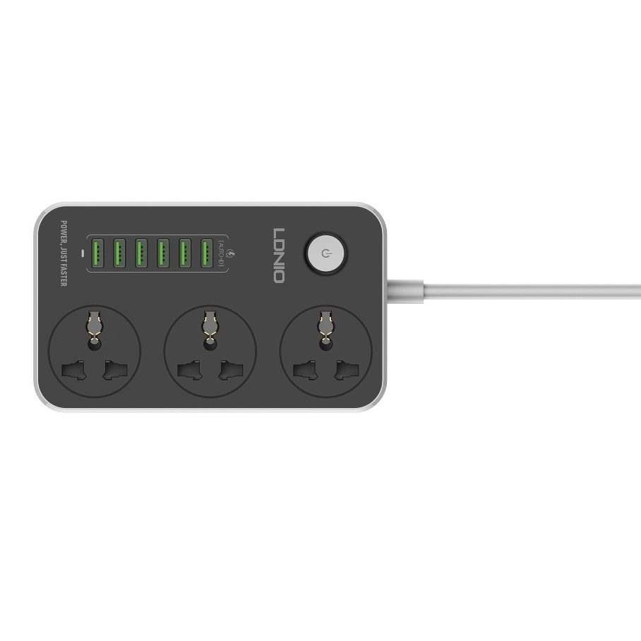 Мережевий Подовжувач LDNIO SC3604 6USB-A / 3 Sockets 2m 3