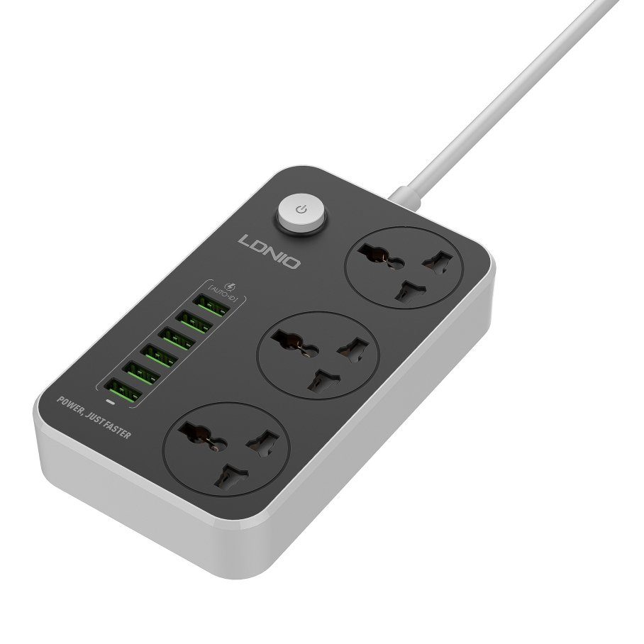 Мережевий Подовжувач LDNIO SC3604 6USB-A / 3 Sockets 2m