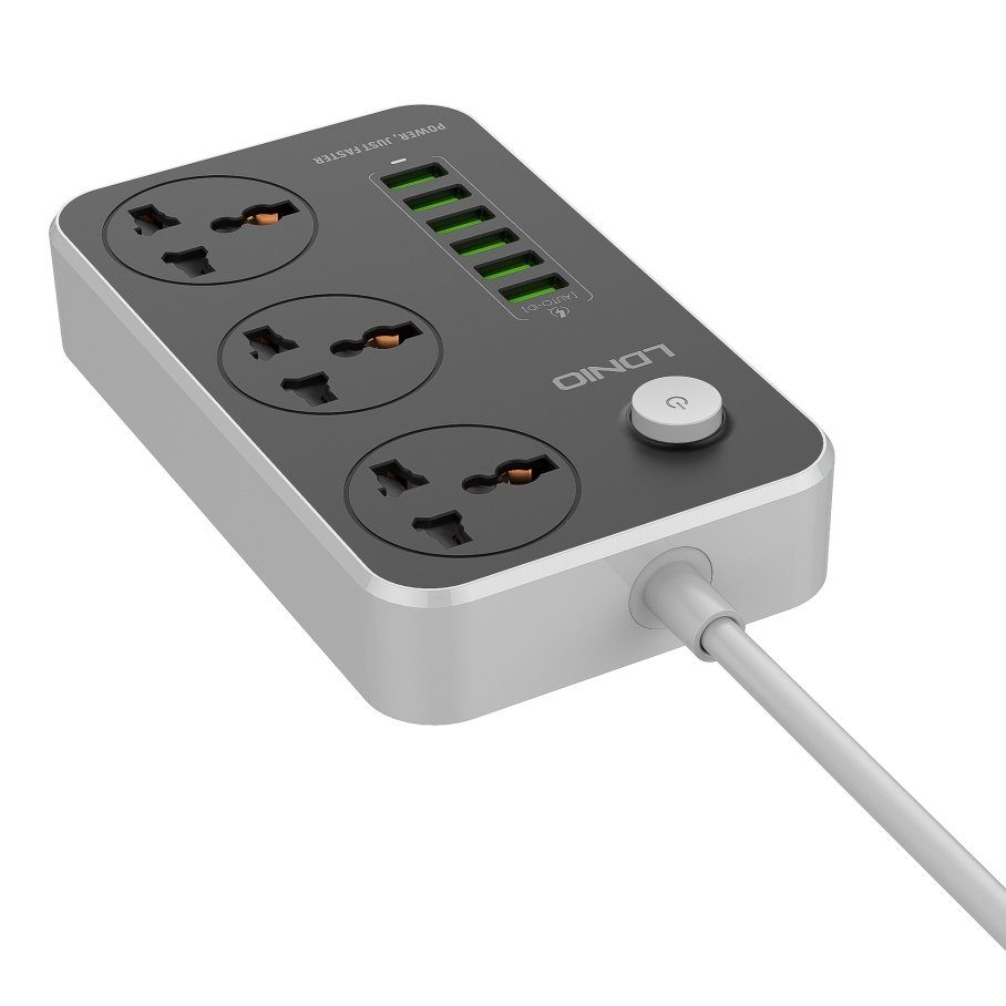 Мережевий Подовжувач LDNIO SC3604 6USB-A / 3 Sockets 2m 5