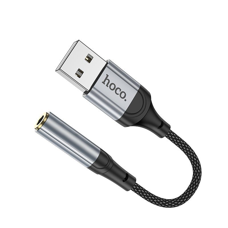 Перехідник Hoco LS36 Sound Card USB to AUX 3.5mm (female) 12cm 5