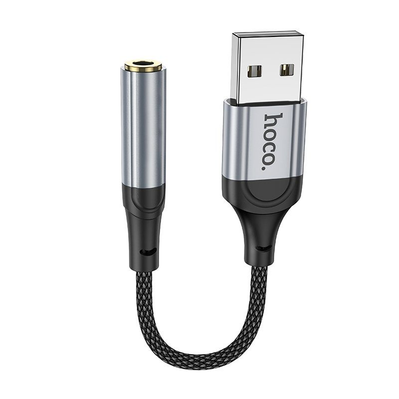 Перехідник Hoco LS36 Sound Card USB to AUX 3.5mm (female) 12cm