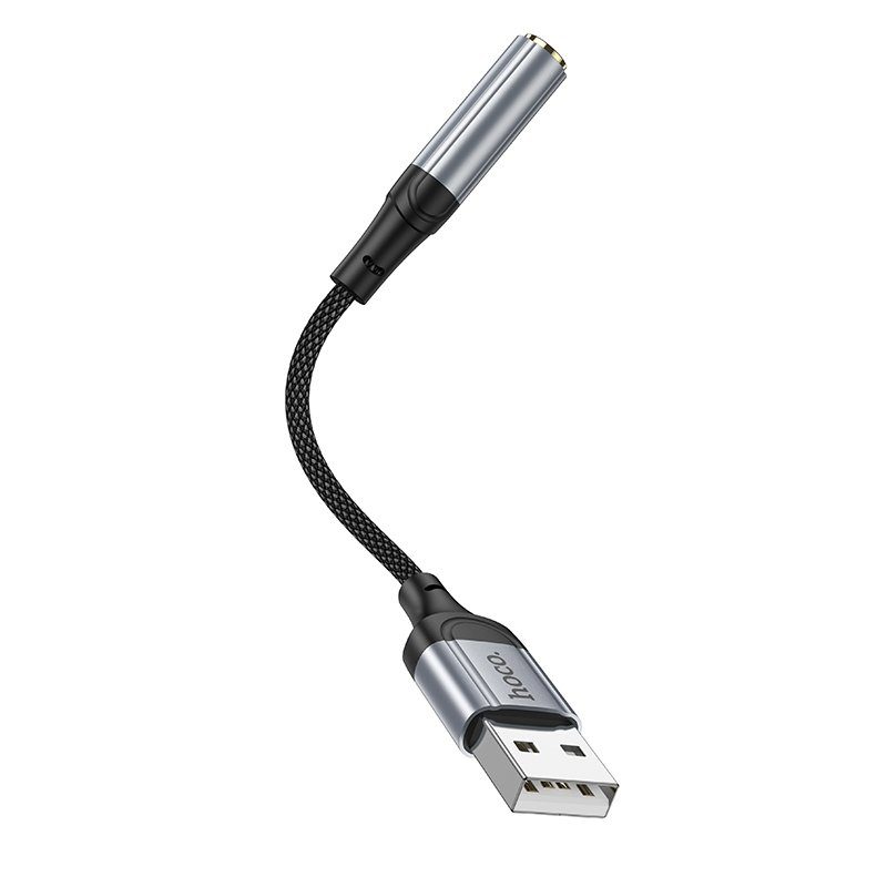 Перехідник Hoco LS36 Sound Card USB to AUX 3.5mm (female) 12cm 4