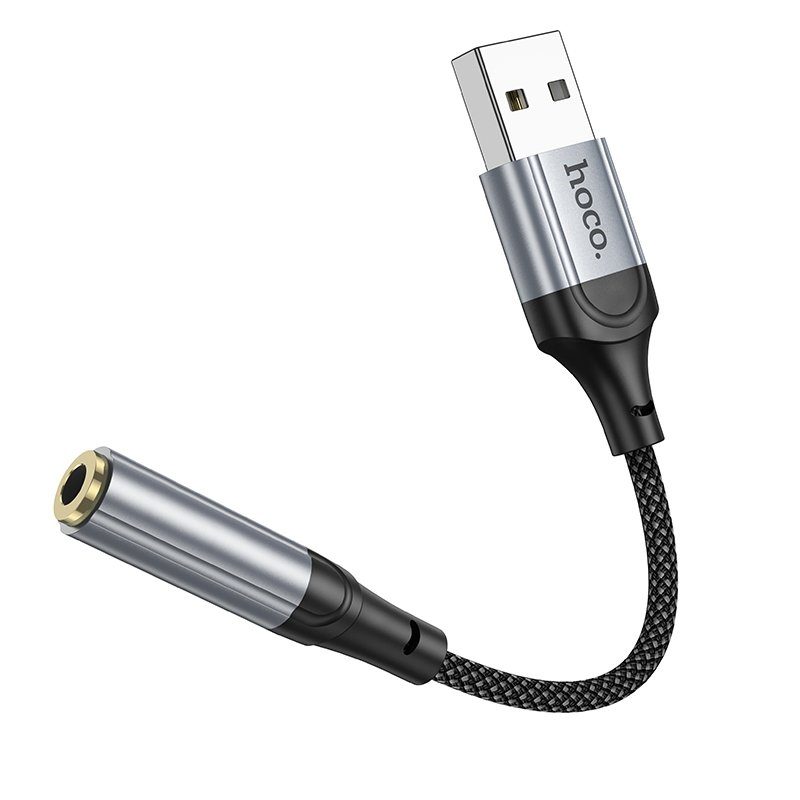 Перехідник Hoco LS36 Sound Card USB to AUX 3.5mm (female) 12cm 6