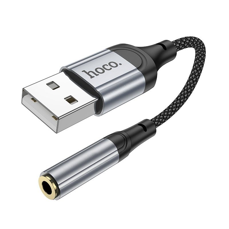 Перехідник Hoco LS36 Sound Card USB to AUX 3.5mm (female) 12cm 3