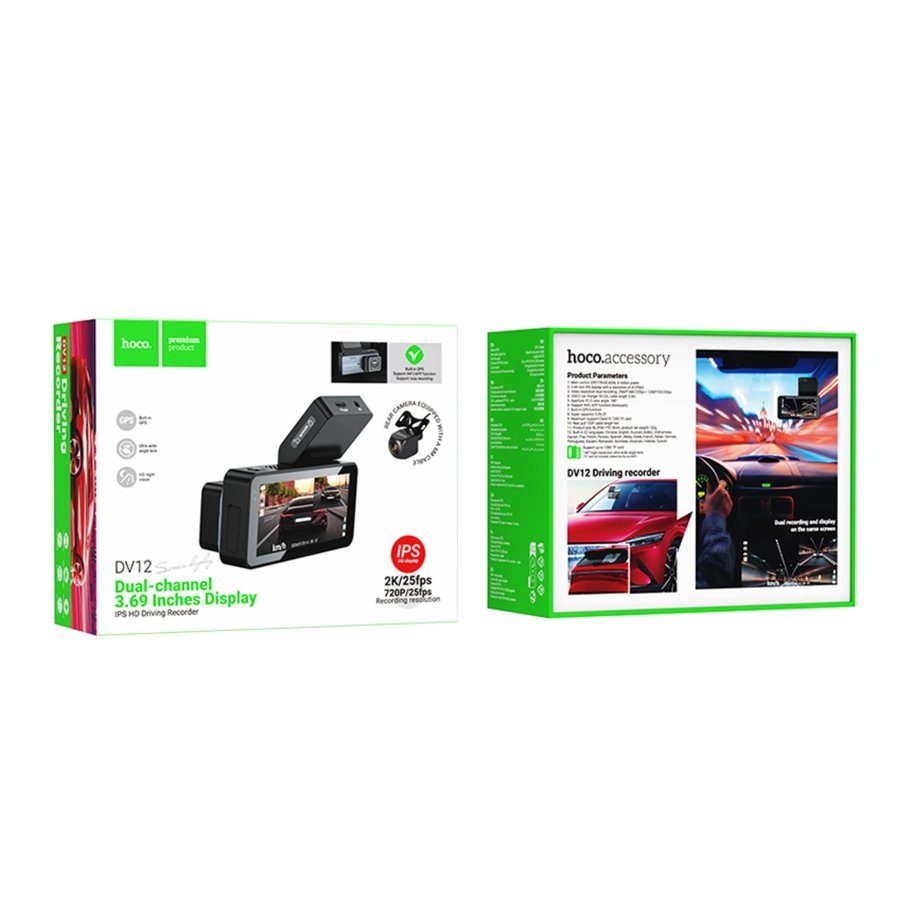 Відеореєстратор Hoco DV12 2K IPS Display WI-FI+GPS+Камера 2
