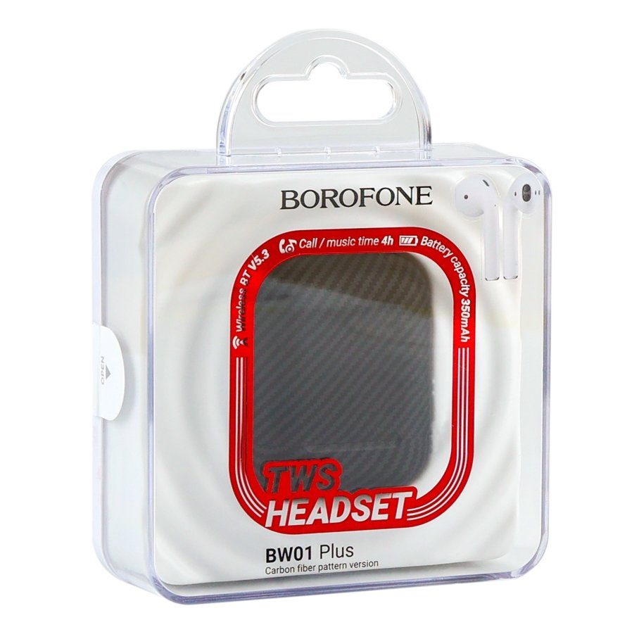 Бездротова Стерео Гарнітура Borofone BW01 Plus TWS (carbon version) 2