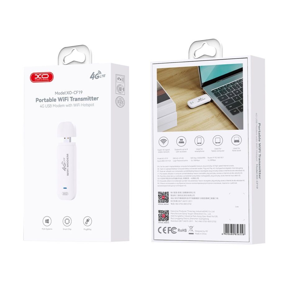Модем XO CF19 Portable Mobile WiFi Transmitter (free sim) 2