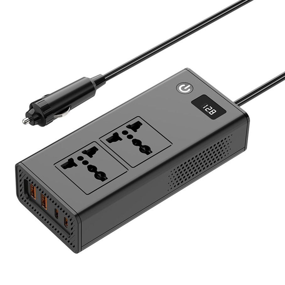 Автомобільний Інвертор XO CZ027 2 Sockets/2USB-C PD20W/2USB-A QC36W 200W 7