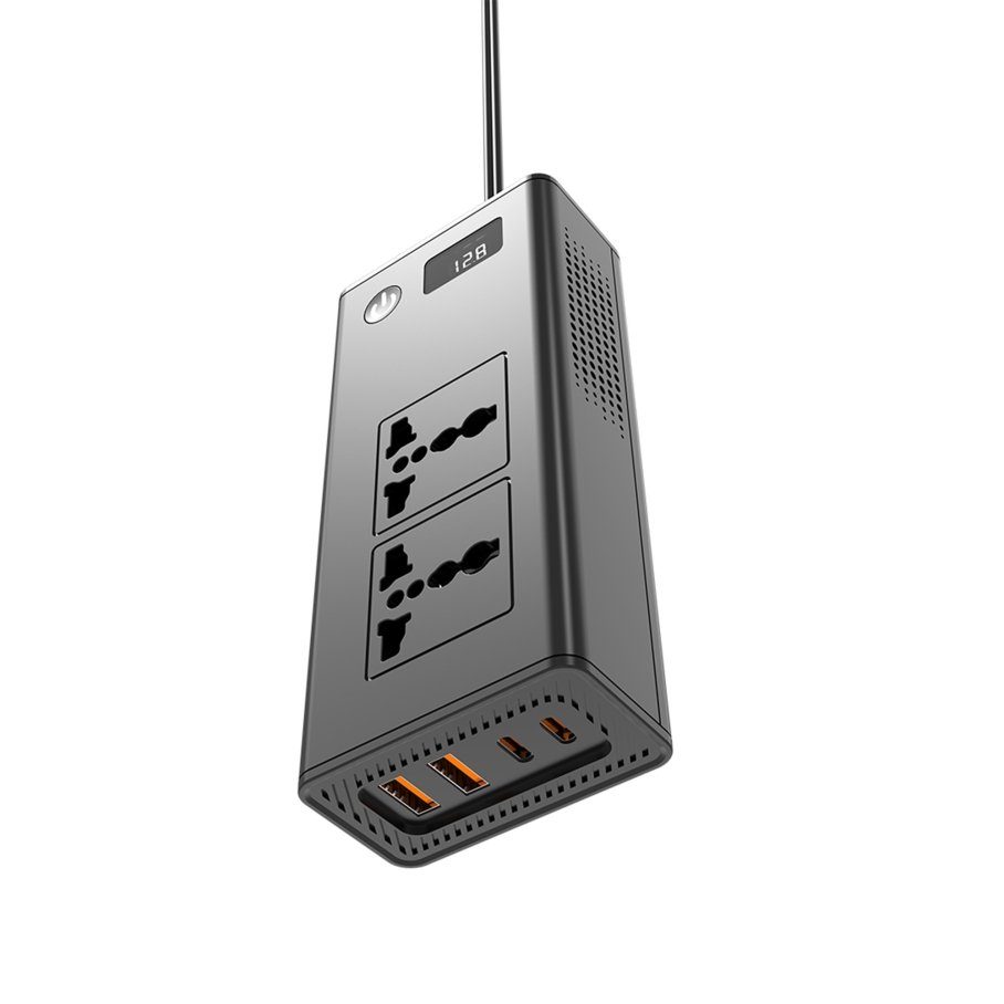 Автомобільний Інвертор XO CZ027 2 Sockets/2USB-C PD20W/2USB-A QC36W 200W