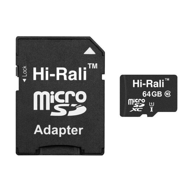 Карта Пам'яті  Hi-Rali MicroSDXC 64gb UHS-1 10 Class & Adapter 2