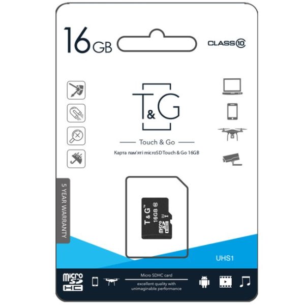 Карта Пам'яті  T&G MicroSDHC 16gb UHS-1 10 Class