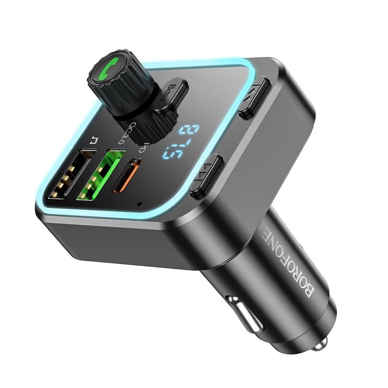 FM-трансмітер Borofone BC53 USB-C PD20W+USB-A QC18W/BT5.0 Total 38W 5