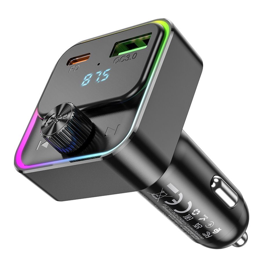 FM-трансмітер Hoco E81 USB-C PD30W+USB-A QC18W/BT5.0 Total 30W 4