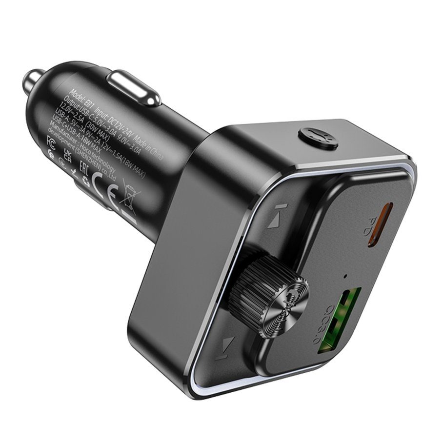 FM-трансмітер Hoco E81 USB-C PD30W+USB-A QC18W/BT5.0 Total 30W 6