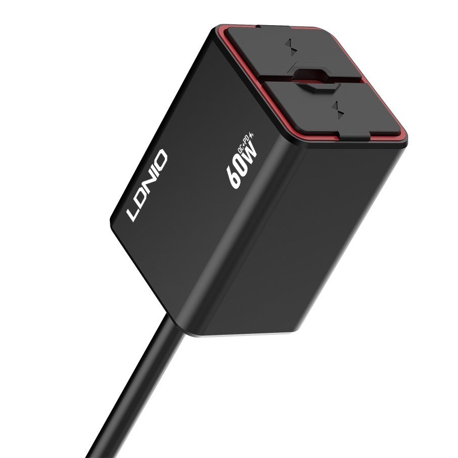 Мото Інвертор LDNIO C108 1USB/1USB-C 60W+Type-C to Type-C 4