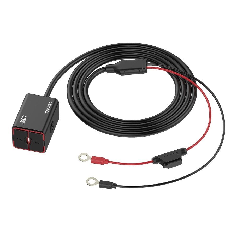 Мото Інвертор LDNIO C108 1USB/1USB-C 60W+Type-C to Type-C 6