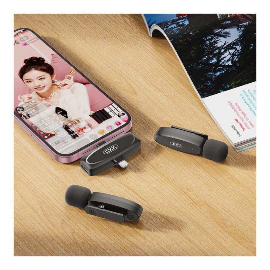 Мікрофон Петличний Бездротовий XO MKF010 Twin Type-C+IP 8