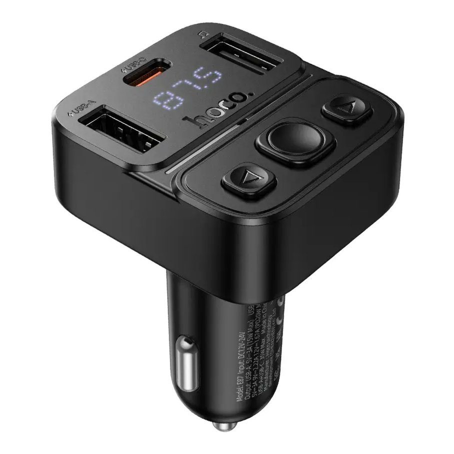 FM-трансмітер Hoco E87 USB-C PD20W+USB 15W/BT5.4 Total 35W