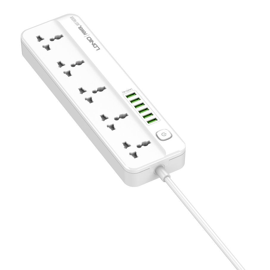 Мережевий подовжувач LDNIO SC5614 6USB-A / 5 Sockets 2m 7