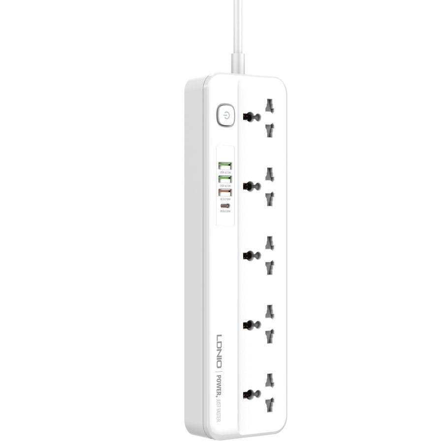 Мережевий Подовжувач LDNIO SC5415 1USB-C PD20W / 3USB-A QC18W / 5 Sockets 2m