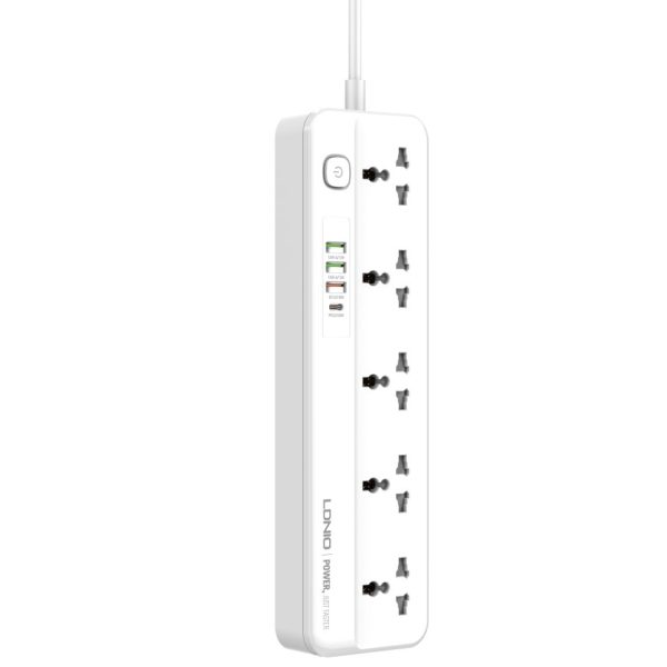 Мережевий Подовжувач LDNIO SC5415 1USB-C PD20W / 3USB-A QC18W / 5 Sockets 2m