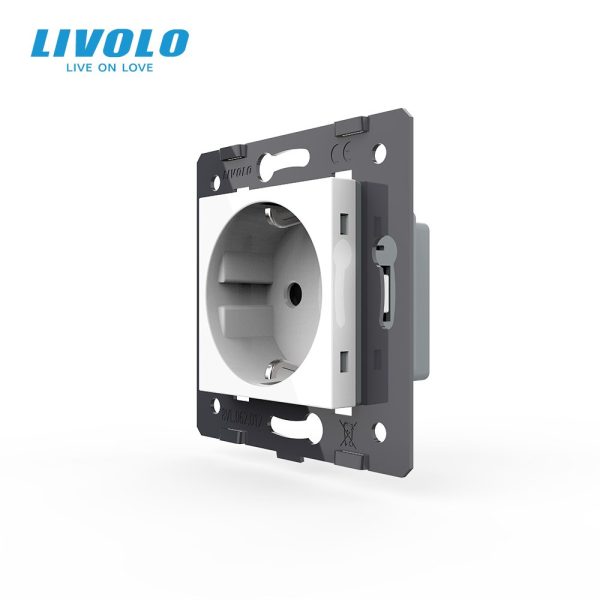 Електрична розетка LIVOLO із заземленням, шторки, 250В 16А, настінна дизайнерська