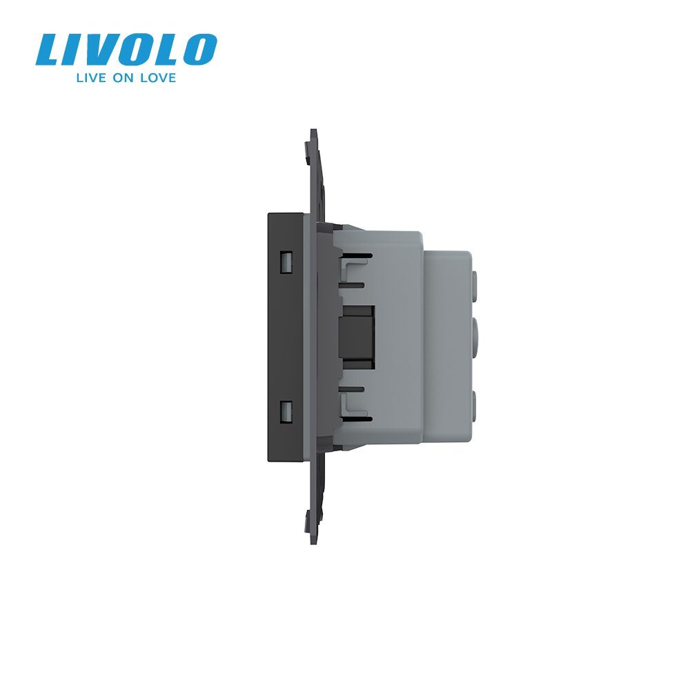 Електрична розетка LIVOLO із заземленням, шторки, 250В 16А, настінна дизайнерська 2