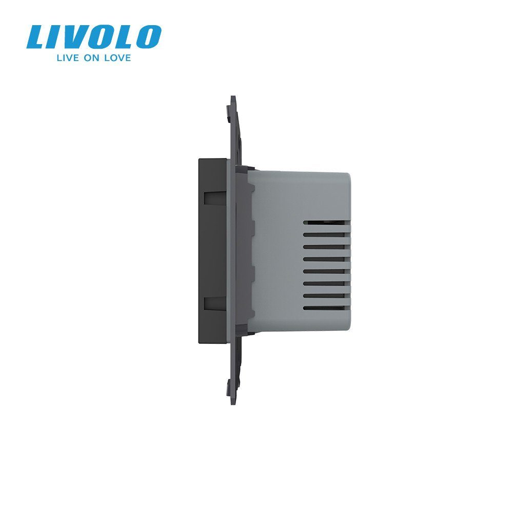 Розумний Wi-Fi терморегулятор LIVOLO сенсорний для водяної теплої підлоги, чорний, модуль без рамки 3