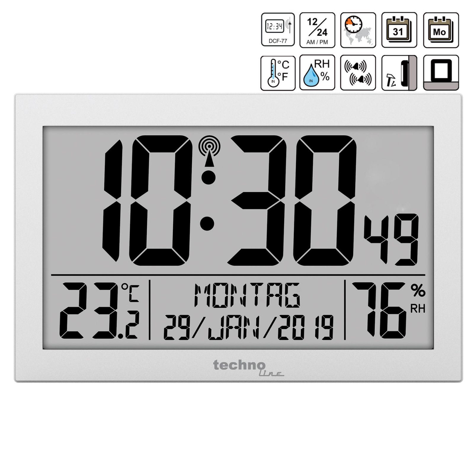 Годинник настінний Technoline WS8016 Silver (WS8016) 4