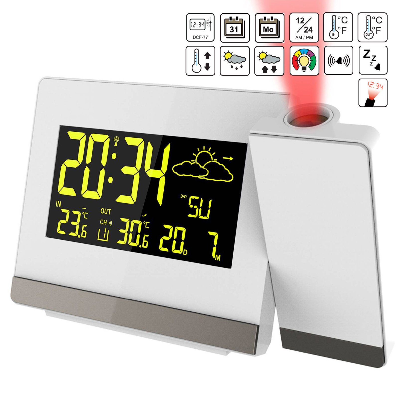 Годинник проекційний Technoline WT549 White (WT549) 8