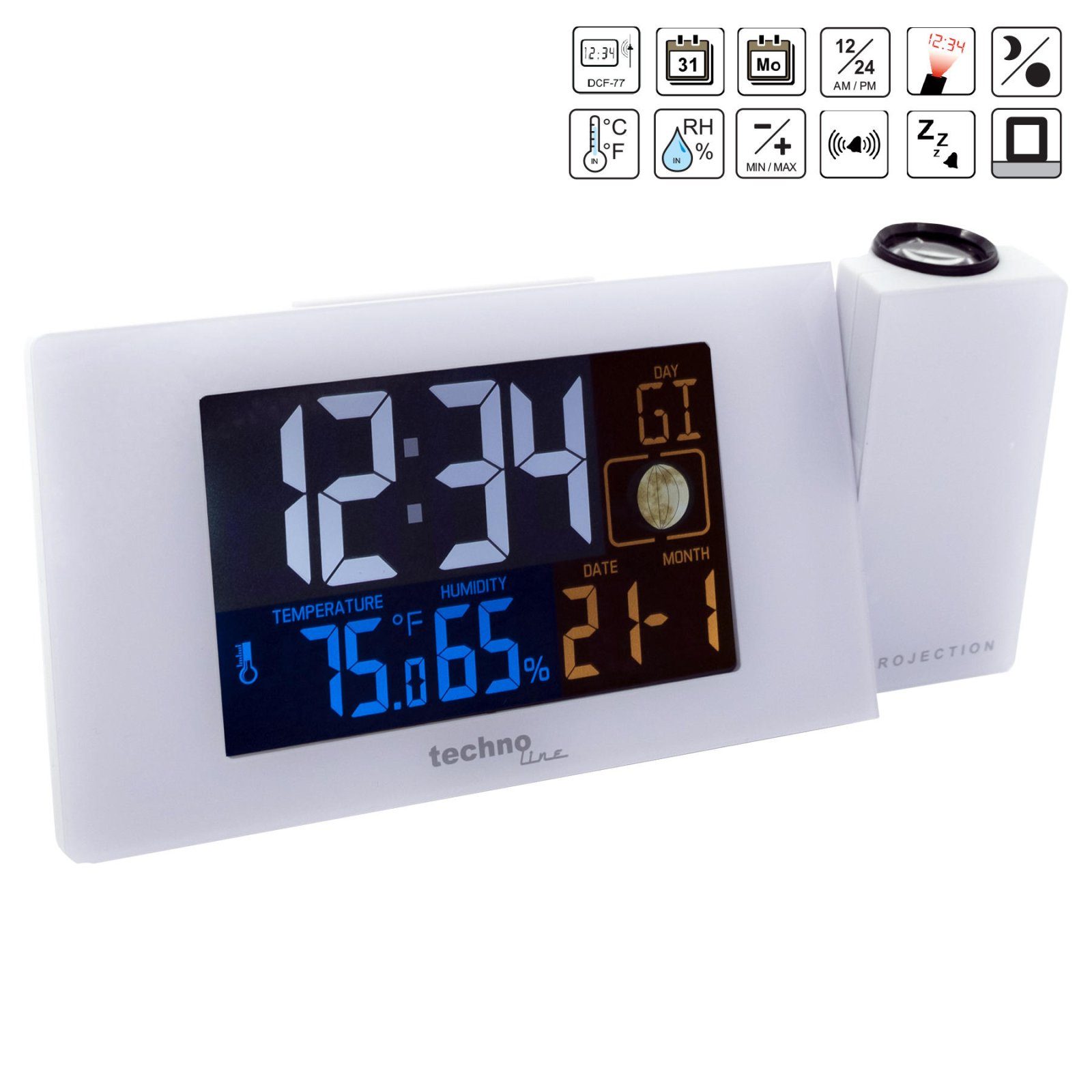 Годинник проекційний Technoline WT537 White (WT537) 7