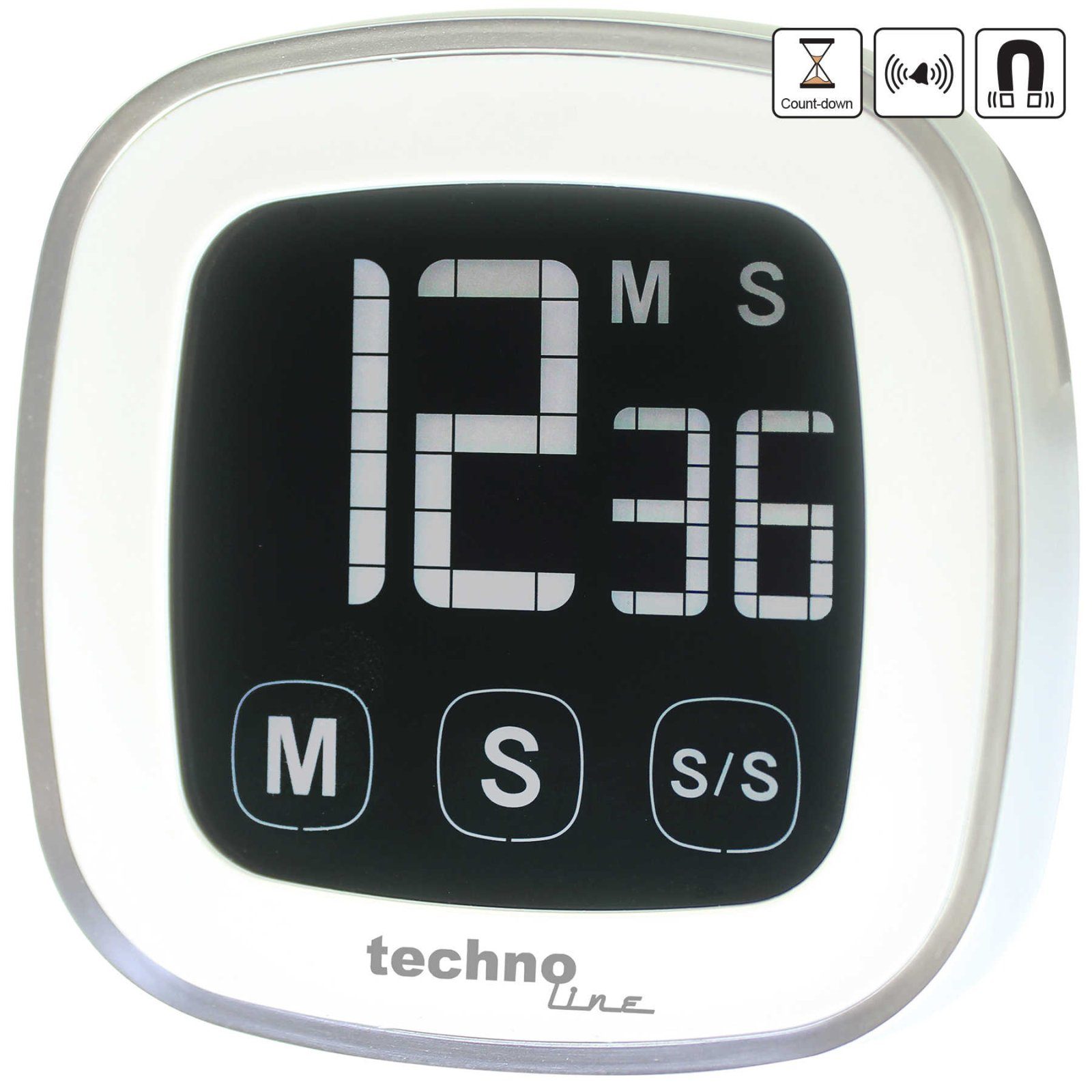 Таймер кухонний Technoline KT400 Magnetic Touchscreen White (KT400) 4