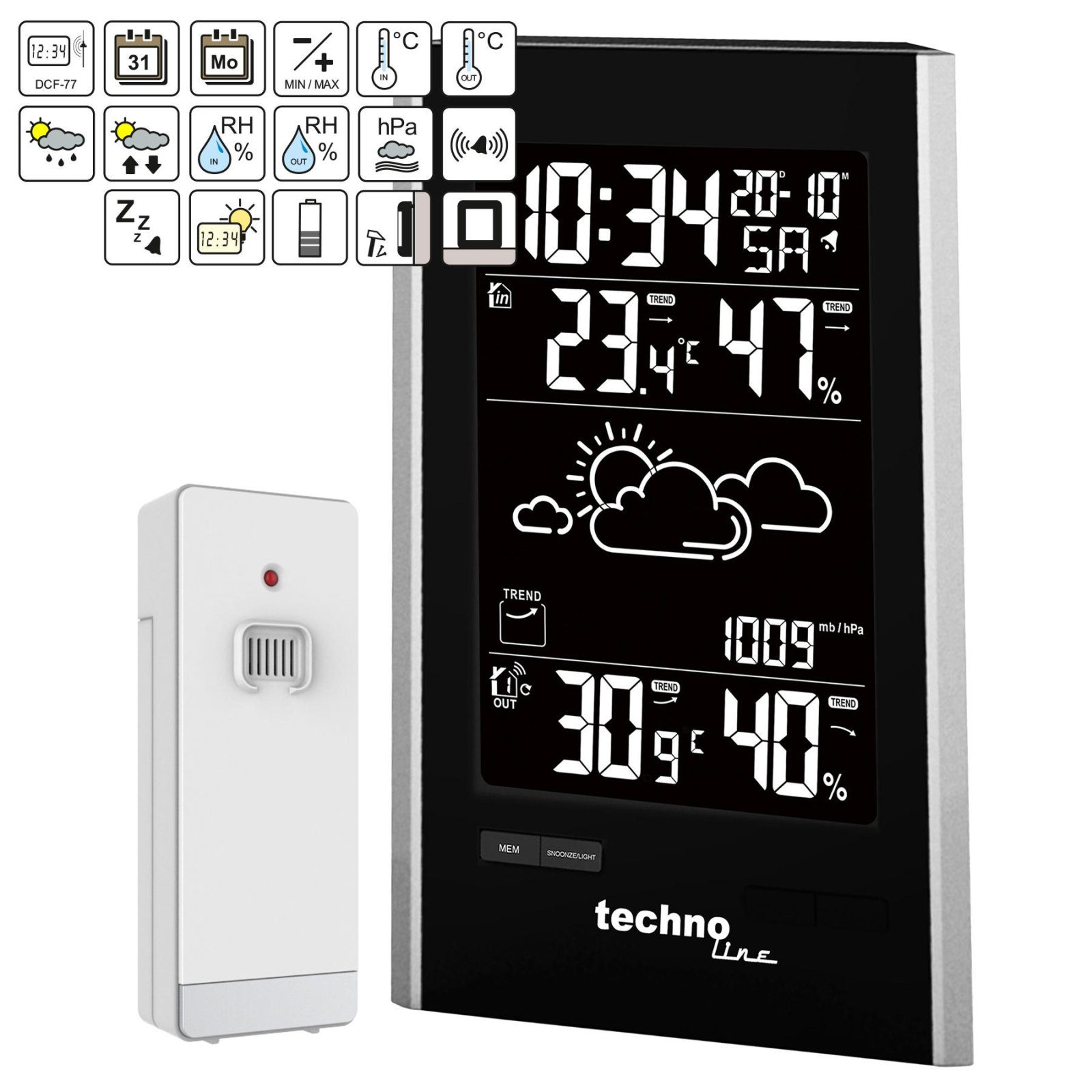 Метеостанція Technoline WS9060 Black/Silver (WS9060) 9