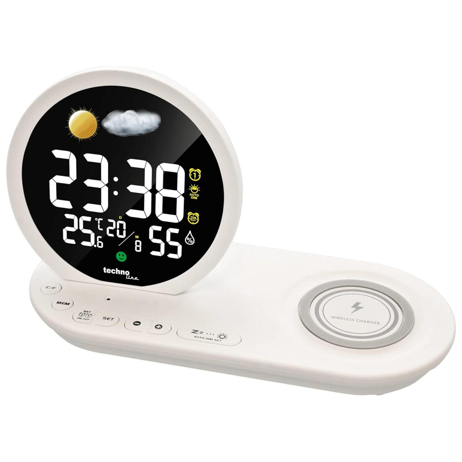 Годинник настільний Technoline WT427 Wireless Mobile Charging White (WT427) 2