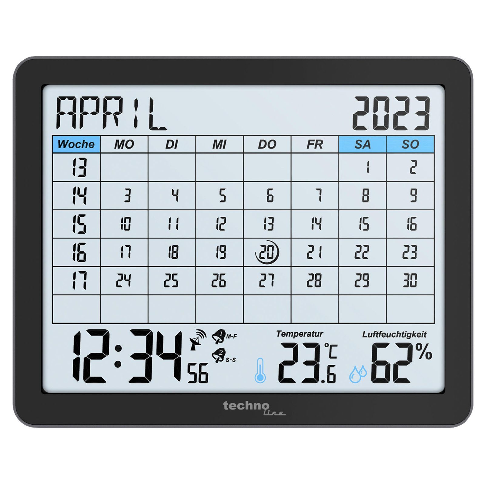 Годинник-календар настільний Technoline WT2600 Black (WT2600) 2