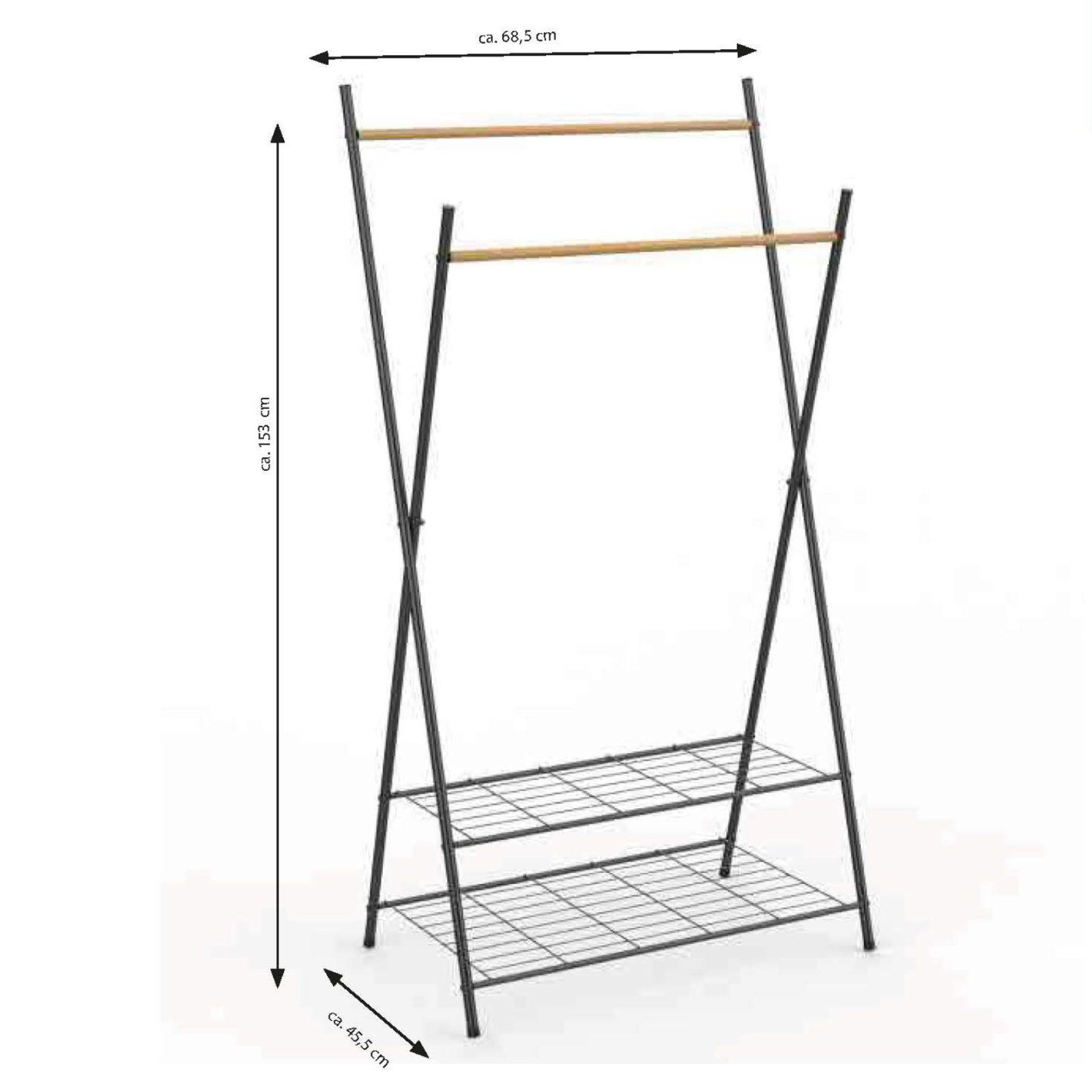Стійка для одягу Casa Si Garment Rack Bamboo Black (CS92309W04) 5