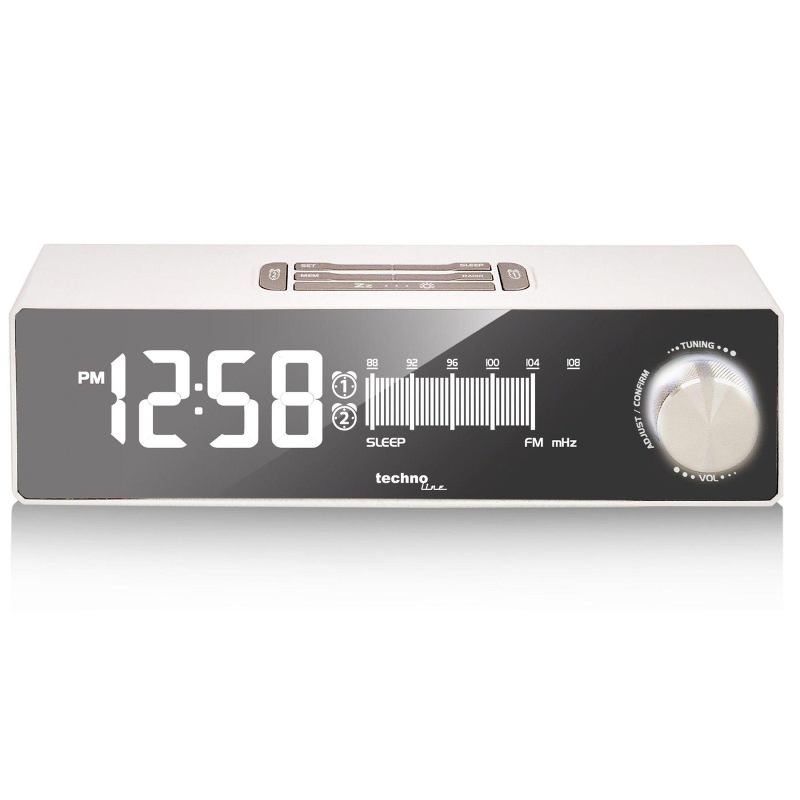 Годинник настільний з радіо Technoline WT483 White/Silver (WT483) 2