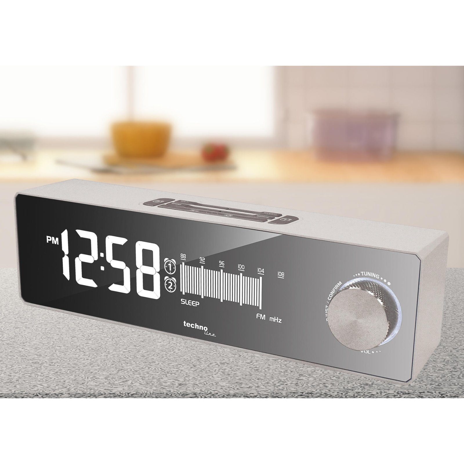 Годинник настільний з радіо Technoline WT483 White/Silver (WT483) 3