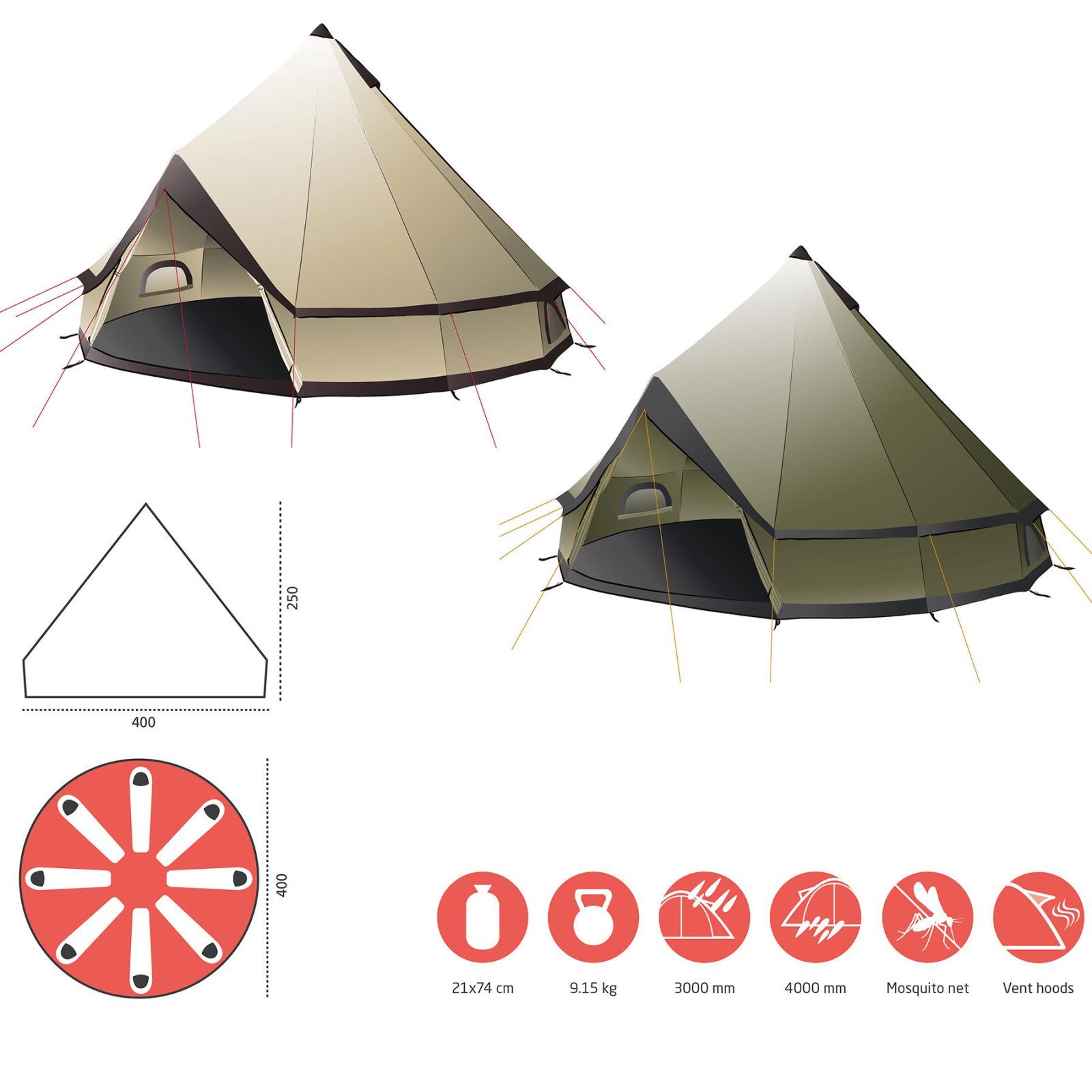 Намет Grand Canyon Indiana 8 Capulet Olive (330036) 6