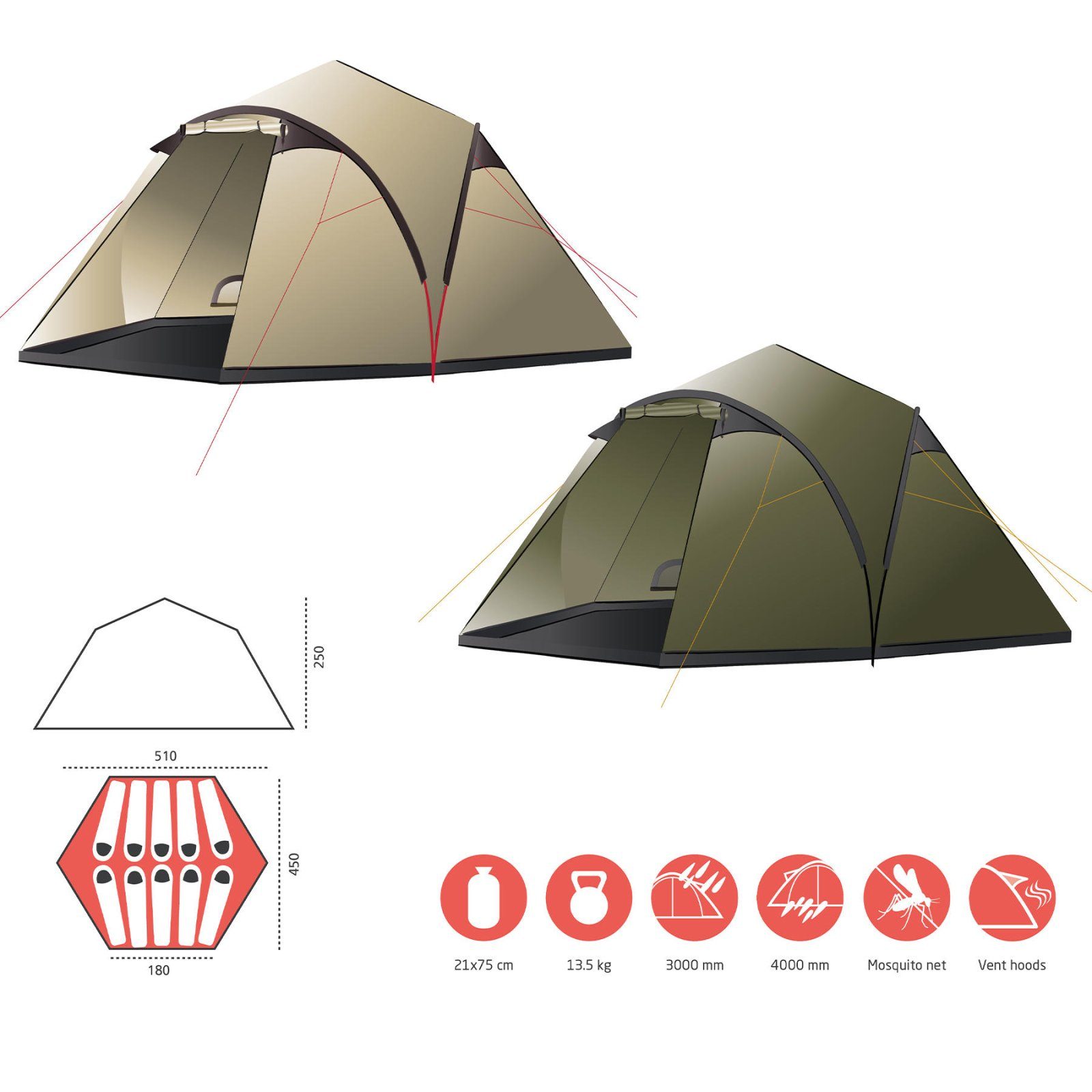 Намет Grand Canyon Black Knob 10 Capulet Olive (330015) 5
