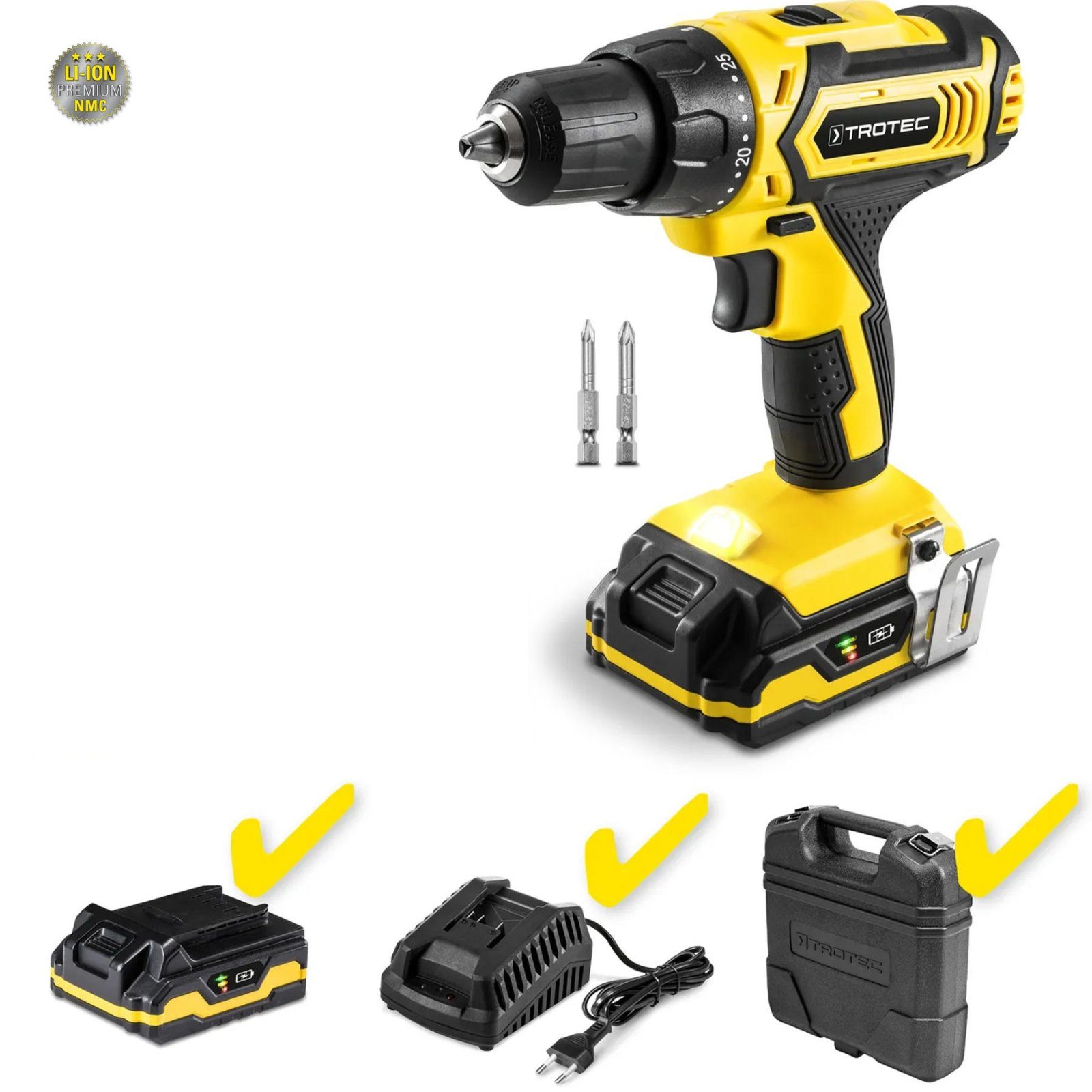 Дриль-шурупокрут акумуляторний Trotec PSCS 11-20V + кейс (4410000302) 4