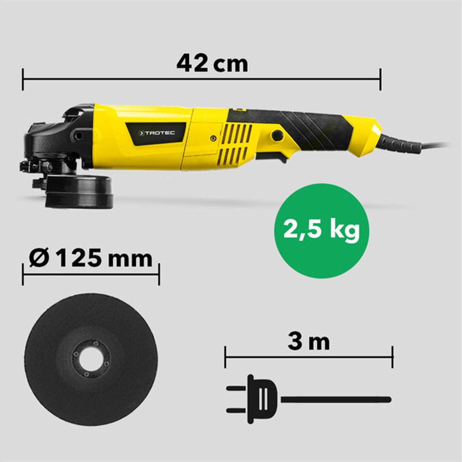 Кутова шліфмашина Trotec PAGS 10-125 + кейс (4440000005) 6