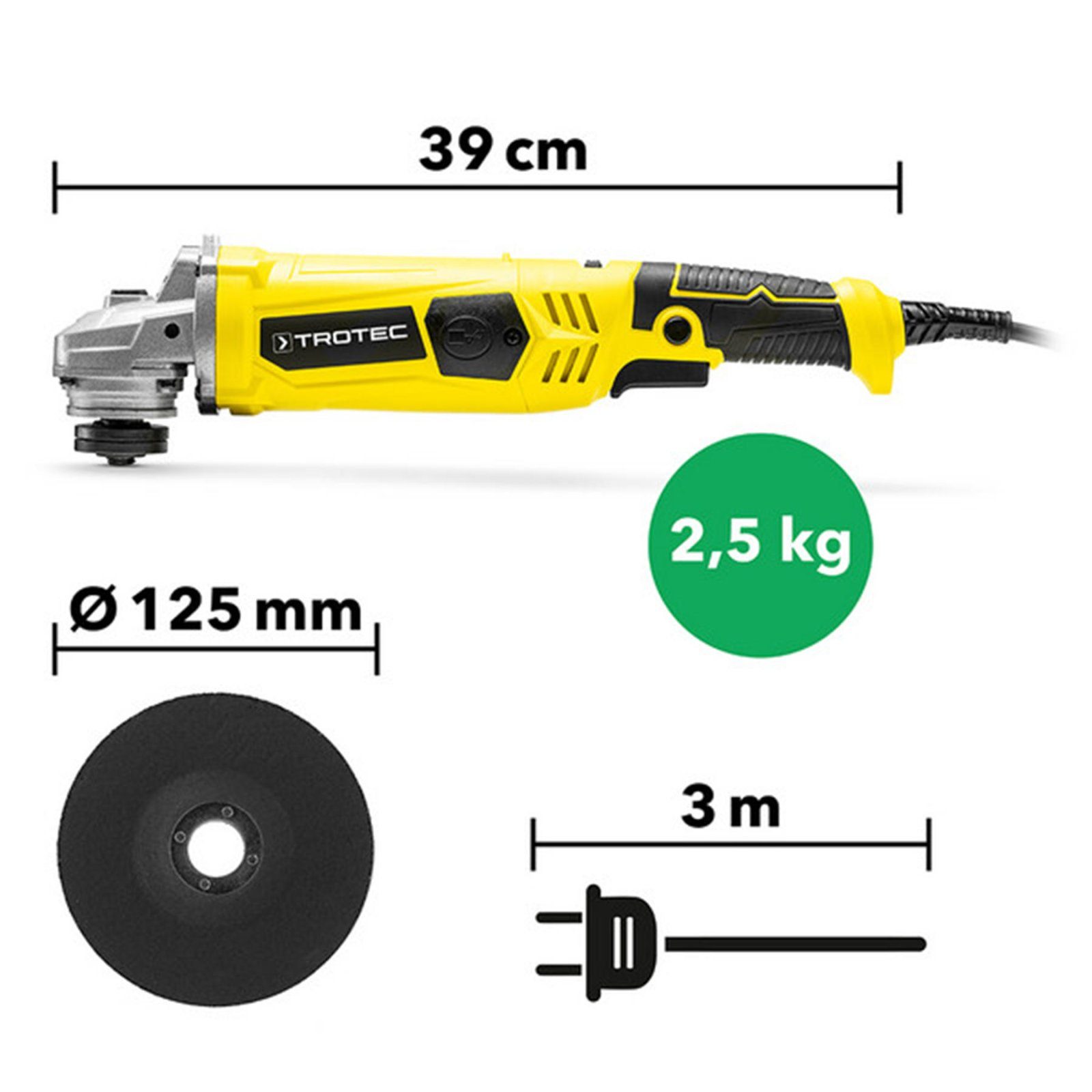 Кутова шліфмашина Trotec PAGS 11-125 + кейс (4440000006) 3