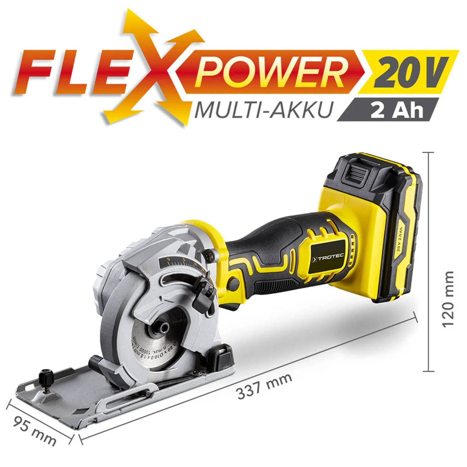 Пила циркулярна акумуляторна міні Trotec PCSS 05-20V + кейс (4430000105) 12