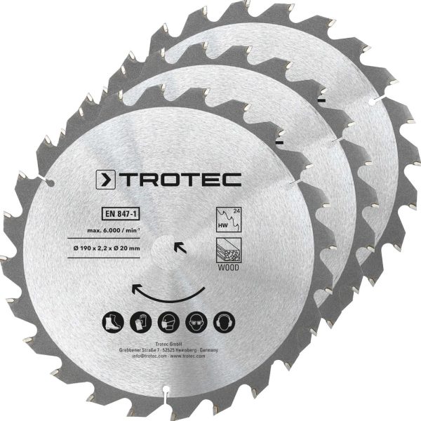 Диск пиляльний Trotec 190х20х2,2 HW24 Wood (3 шт) (6215001330)